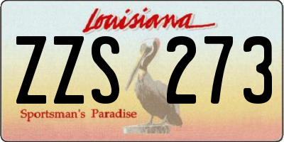 LA license plate ZZS273