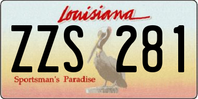 LA license plate ZZS281