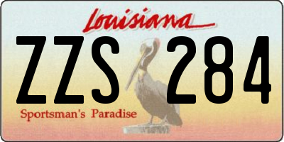 LA license plate ZZS284