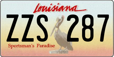 LA license plate ZZS287