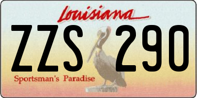 LA license plate ZZS290