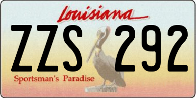 LA license plate ZZS292