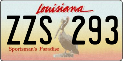 LA license plate ZZS293