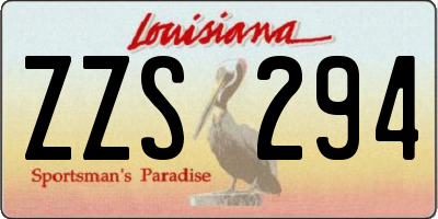 LA license plate ZZS294