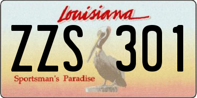 LA license plate ZZS301