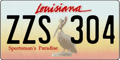 LA license plate ZZS304