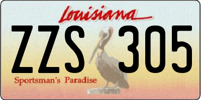 LA license plate ZZS305