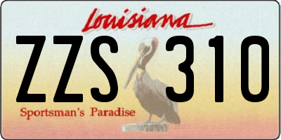 LA license plate ZZS310