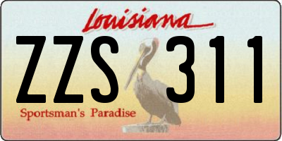 LA license plate ZZS311