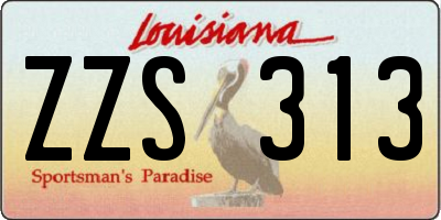 LA license plate ZZS313