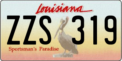 LA license plate ZZS319