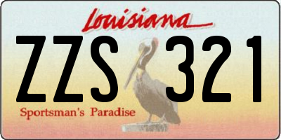 LA license plate ZZS321