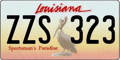 LA license plate ZZS323