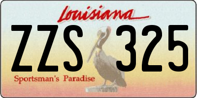 LA license plate ZZS325