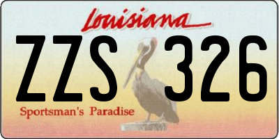 LA license plate ZZS326