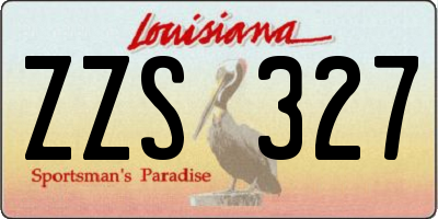 LA license plate ZZS327