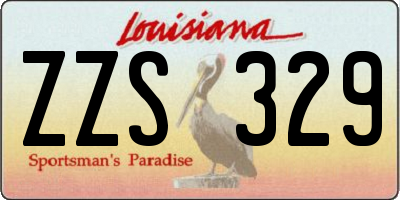 LA license plate ZZS329