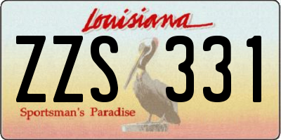 LA license plate ZZS331