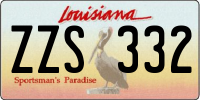 LA license plate ZZS332