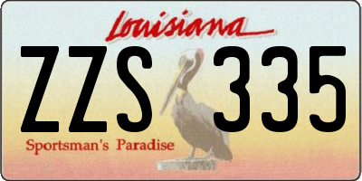 LA license plate ZZS335