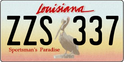 LA license plate ZZS337