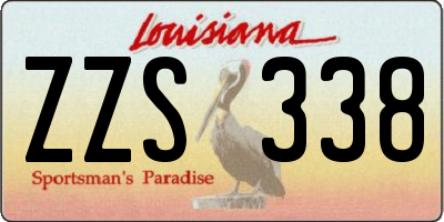 LA license plate ZZS338