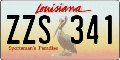 LA license plate ZZS341