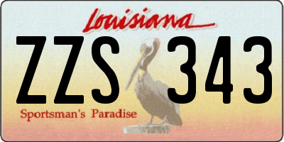 LA license plate ZZS343