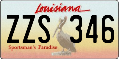 LA license plate ZZS346