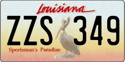 LA license plate ZZS349