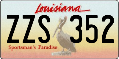 LA license plate ZZS352