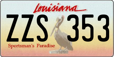 LA license plate ZZS353