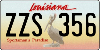 LA license plate ZZS356