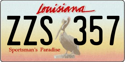 LA license plate ZZS357