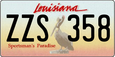 LA license plate ZZS358