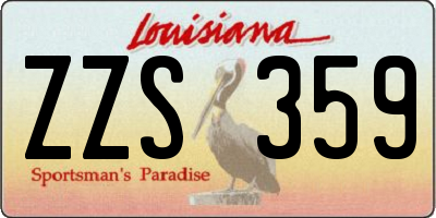 LA license plate ZZS359