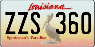 LA license plate ZZS360