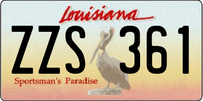 LA license plate ZZS361