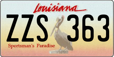 LA license plate ZZS363