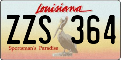 LA license plate ZZS364