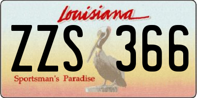 LA license plate ZZS366