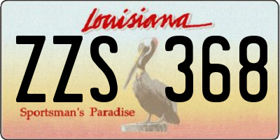 LA license plate ZZS368