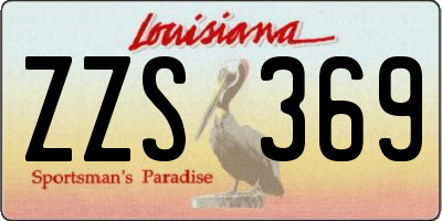 LA license plate ZZS369