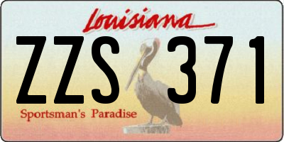 LA license plate ZZS371