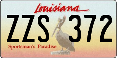 LA license plate ZZS372