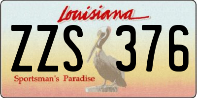 LA license plate ZZS376