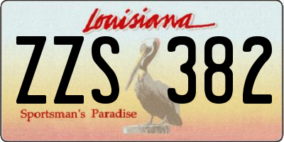 LA license plate ZZS382