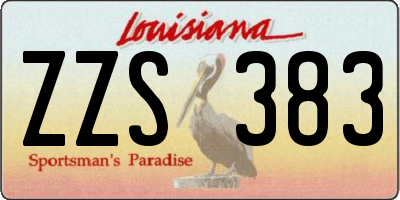 LA license plate ZZS383