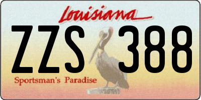 LA license plate ZZS388