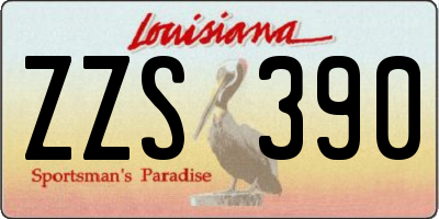 LA license plate ZZS390